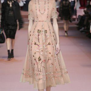 NWOT Mooaayina Mesh Embroidered Dress